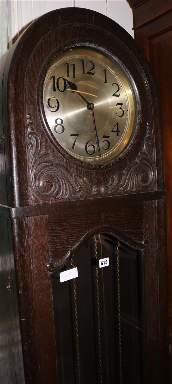 1930s oak longcase clock